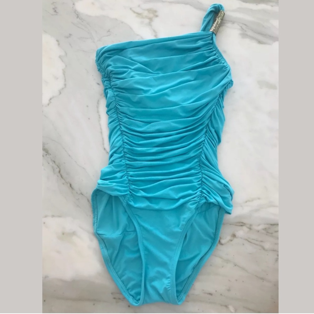 CARMEN MARC VALVO TURQUOISE SWIMSUIT SIZE SMALL NWOTS!